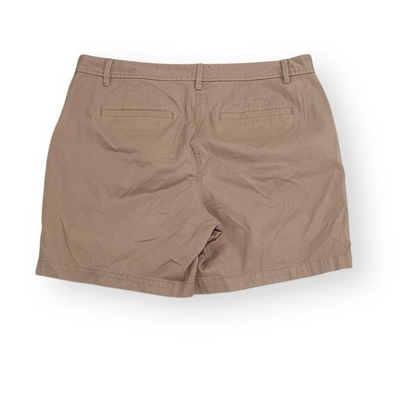 Talbots Womens 12 Relaxed Chino Shorts Tan Cotton Stretch Pockets Casual Preppy - Picture 7 of 7